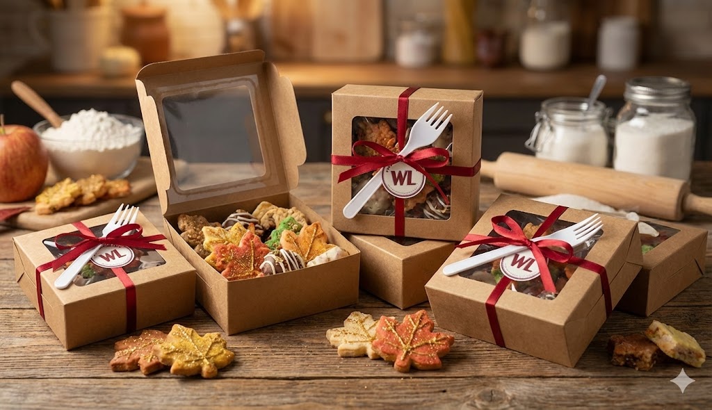 Wahzhazhe Land gift boxes filled with artisan cookies and treats